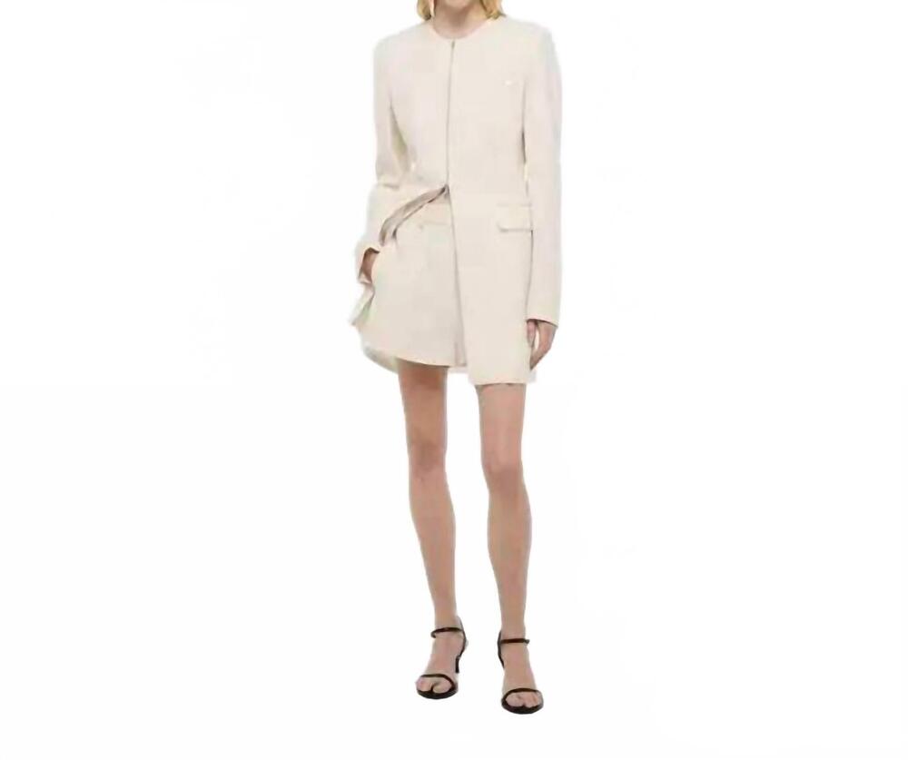 NEW HELMUT LANG tailored zip dress in antique white